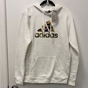 ADIDAS MENS WITHE HOODIE WITH CAMO LOGO